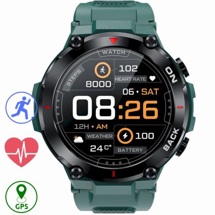 GRAVITY GT8-3 zielony smartwatch męski z GPS