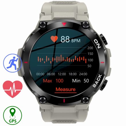 GRAVITY GT8-4 szary smartwatch męski z GPS