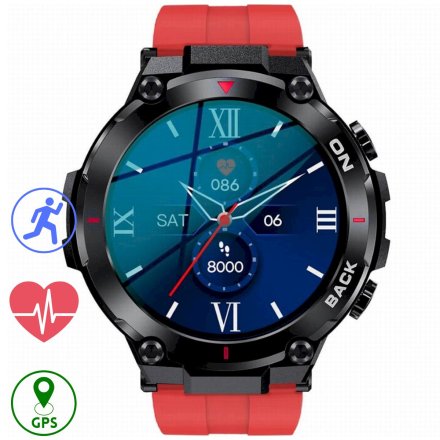 GRAVITY GT8-5 czerwony smartwatch męski z GPS