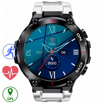 GRAVITY GT8-6 biały smartwatch męski z GPS