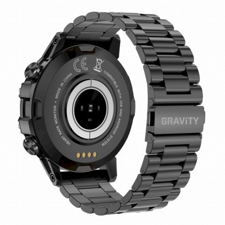 GRAVITY GT9-2 czarna bransoletka smartwatch męski z funkcją rozmowy