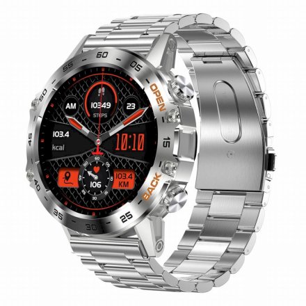 GRAVITY GT9-3 srebrna bransoletka smartwatch męski z funkcją rozmowy