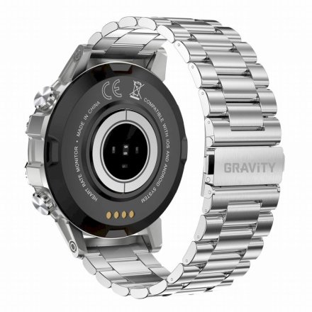 GRAVITY GT9-3 srebrna bransoletka smartwatch męski z funkcją rozmowy