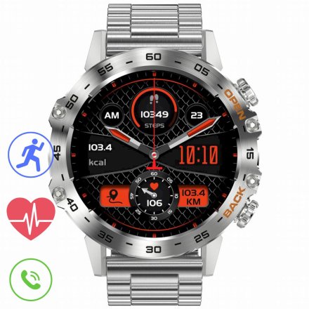 GRAVITY GT9-3 srebrna bransoletka smartwatch męski z funkcją rozmowy