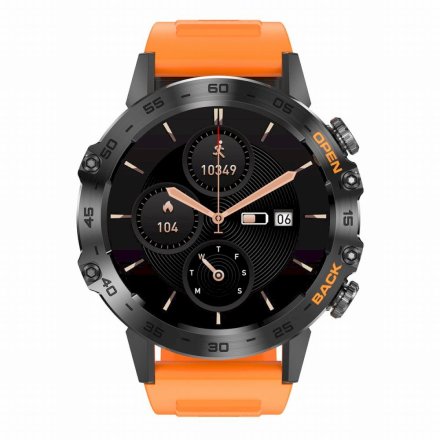 GRAVITY GT9-4 pomarańczowy pasek smartwatch męski z funkcją rozmowy