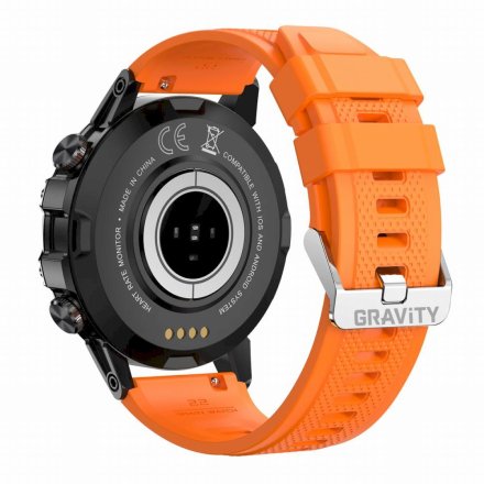 GRAVITY GT9-4 pomarańczowy pasek smartwatch męski z funkcją rozmowy