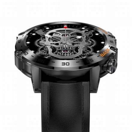 GRAVITY GT9-5 czarny pasek skóra smartwatch męski z funkcją rozmowy