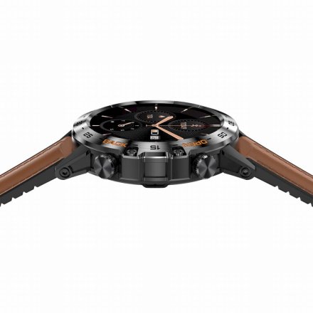 GRAVITY GT9-7 czarny brązowy pasek smartwatch męski z funkcją rozmowy