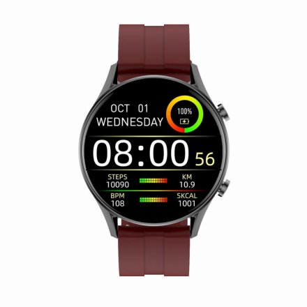 Czerwony sportowy smartwatch z funkcją rozmowy G.Rossi SW019-3