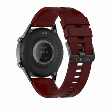 Czerwony sportowy smartwatch z funkcją rozmowy G.Rossi SW019-3