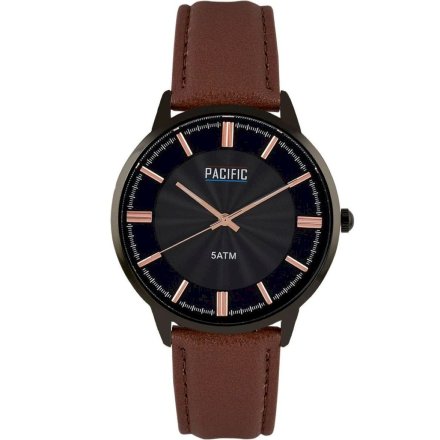 Czarny męski zegarek na pasku PACIFIC  X0060-11
