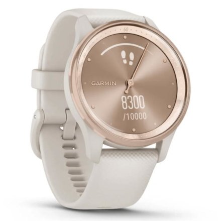 Damski kremowobiały zegarek sportowy GARMIN Vivomove Trend 010-02665-01