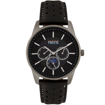 Czarny męski zegarek z multidatownikiem PACIFIC X0088-10