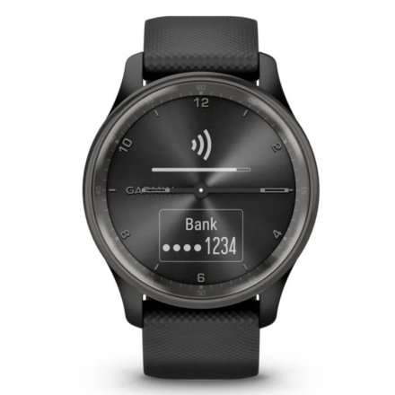 Grafitowo-czarny zegarek sportowy GARMIN Vivomove Trend 010-02665-00