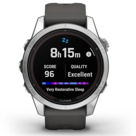 Zegarek Garmin Fenix 7S Pro Solar srebrny z grafitowym paskiem 010-02776-01