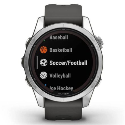 Zegarek Garmin Fenix 7S Pro Solar srebrny z grafitowym paskiem 010-02776-01