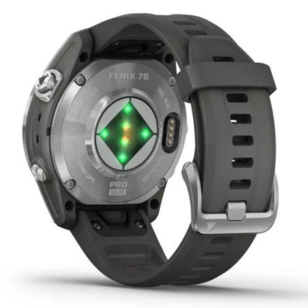 Zegarek Garmin Fenix 7S Pro Solar srebrny z grafitowym paskiem 010-02776-01