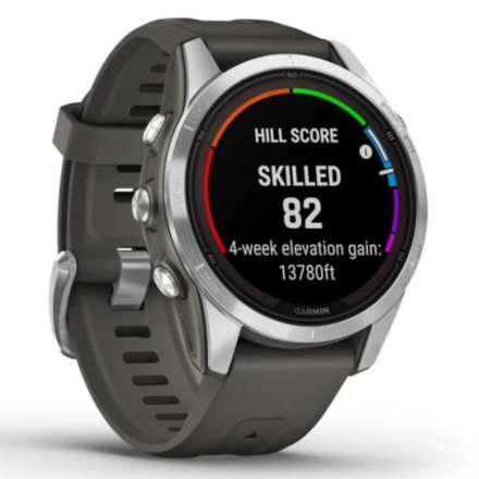 Zegarek Garmin Fenix 7S Pro Solar srebrny z grafitowym paskiem 010-02776-01