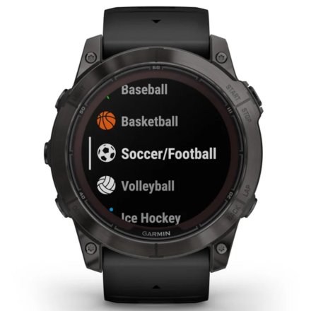 Zegarek Garmin Fenix 7X Pro Sapphire Solar Tytan węglowoszary z czarnym paskiem 010-02778-11