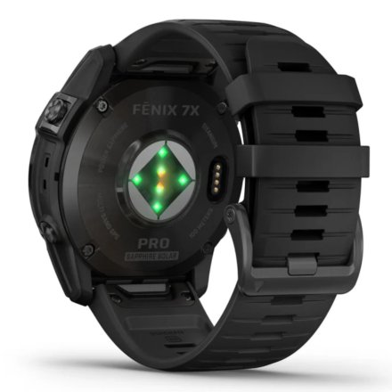 Zegarek Garmin Fenix 7X Pro Sapphire Solar Tytan węglowoszary z czarnym paskiem 010-02778-11