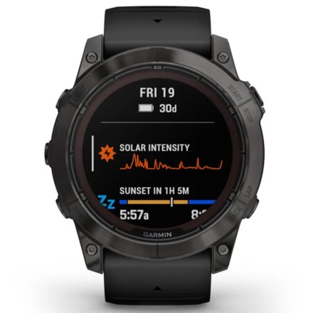 Zegarek Garmin Fenix 7X Pro Sapphire Solar Tytan węglowoszary z czarnym paskiem 010-02778-11