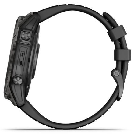 Zegarek Garmin Fenix 7X Pro Sapphire Solar Tytan węglowoszary z czarnym paskiem 010-02778-11