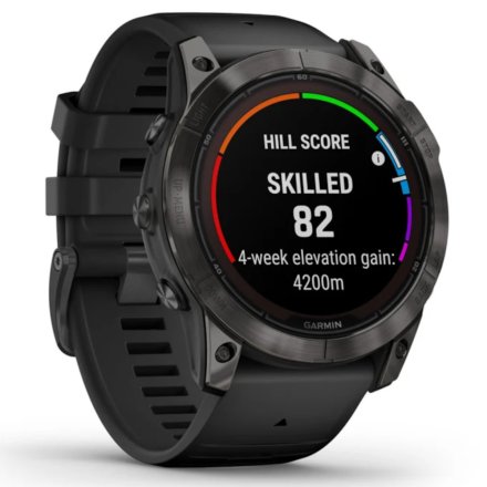 Zegarek Garmin Fenix 7X Pro Sapphire Solar Tytan węglowoszary z czarnym paskiem 010-02778-11