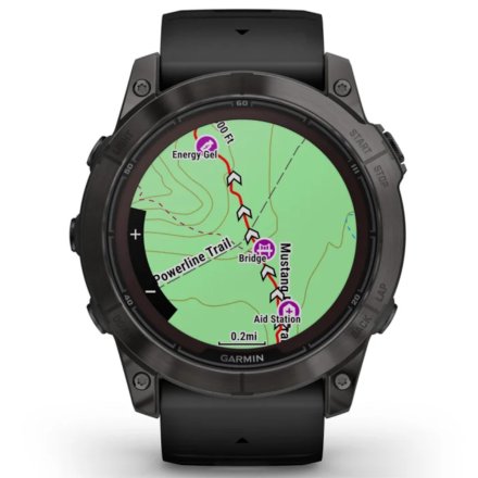 Zegarek Garmin Fenix 7X Pro Sapphire Solar Tytan węglowoszary z czarnym paskiem 010-02778-11