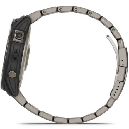 Srebrno-czarny zegarek Garmin quatix 7 Solar Sapphire z tytanową bransoletą i paskiem czujnikiem tętna HRM Elevate Ox 010-02541-61