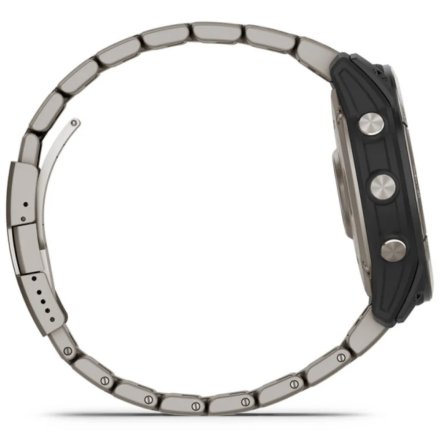 Srebrno-czarny zegarek Garmin quatix 7 Solar Sapphire z tytanową bransoletą i paskiem czujnikiem tętna HRM Elevate Ox 010-02541-61