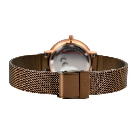 Brązowy damski zegarek z bransoleta mesh PACIFIC X6099-08