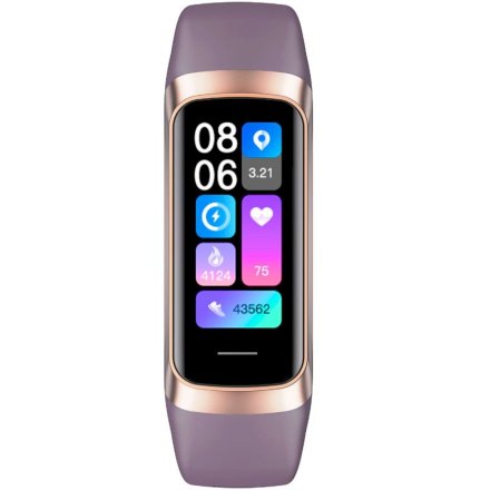 Smartband damski Rubicon RNCF05 jagodowy smartwatch SMARUB214