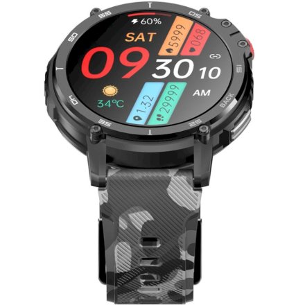 Wojskowy smartwatch Rubicon RNCF08 moro czarne SMARUB232