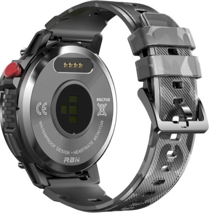 Wojskowy smartwatch Rubicon RNCF08 moro czarne SMARUB232