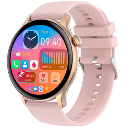 Smartwatch damski z funkcją rozmowy Rubicon RNCF10 różowy SMARUB239