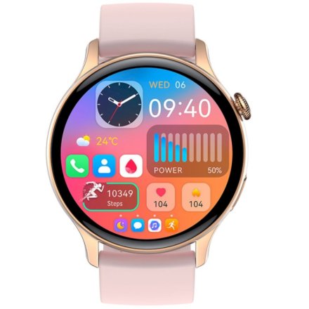 Smartwatch damski z funkcją rozmowy Rubicon RNCF10 różowy SMARUB239