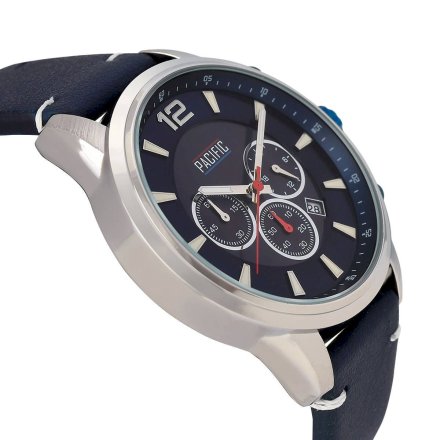 Granatowy męski zegarek na pasku z chronografem PACIFIC X0094-08