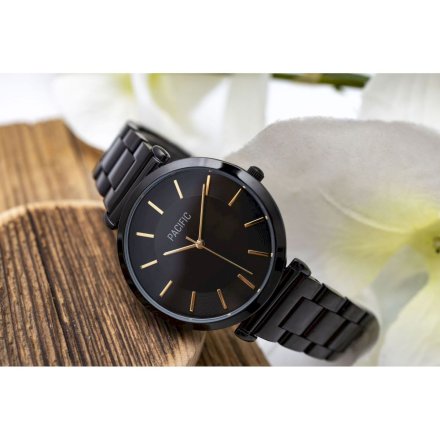 Czarny damski zegarek biżuteryjny PACIFIC X6142-10
