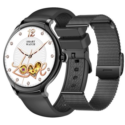 Smartwatch damski z funkcją rozmowy Rubicon RNCF13 czarny SMARUB246