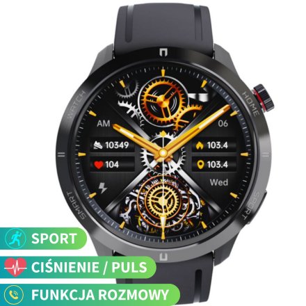 Smartwatch z funkcją rozmowy Rubicon RNCF14 czarny SMARUB250