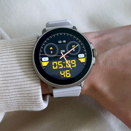 Smartwatch z funkcją rozmowy Rubicon RNCF15 beżowy szary SMARUB260