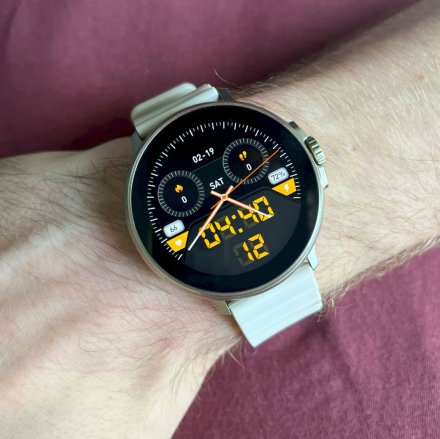 Smartwatch z funkcją rozmowy Rubicon RNCF15 beżowy szary SMARUB260