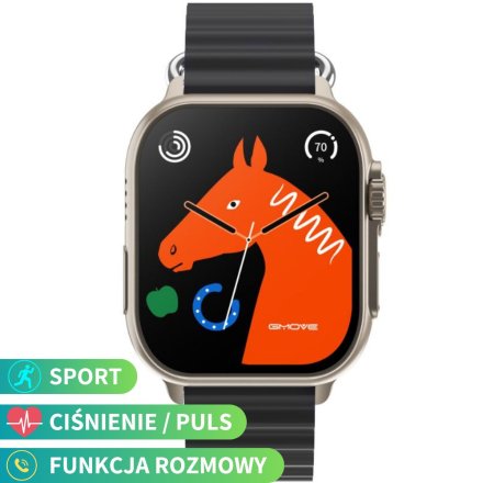 Smartwatch z funkcją rozmowy Rubicon RNCF17 czarny SMARUB268