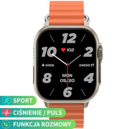 Smartwatch z funkcją rozmowy Rubicon RNCF17 pomarańczowy SMARUB269