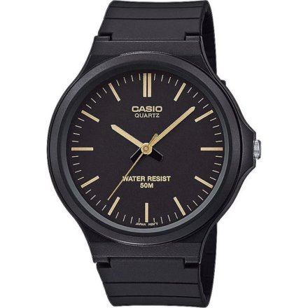 Czarny zegarek Casio ze złotymi wskazówkami MW-240-1E2VEF