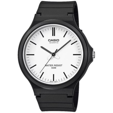 Czarny zegarek Casio z białą tarczą MW-240-7EVEF