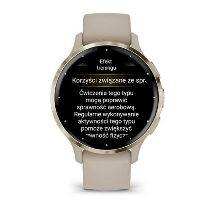 Zegarek Garmin Venu 3S beżowo-złoty z silikonowymi paskiem 010-02785-02