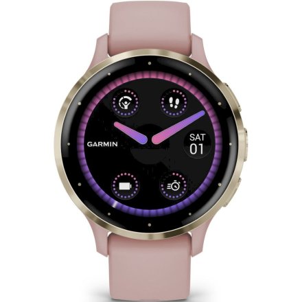 Zegarek Garmin Venu 3S złoty różowy z silikonowymi paskiem 010-02785-03