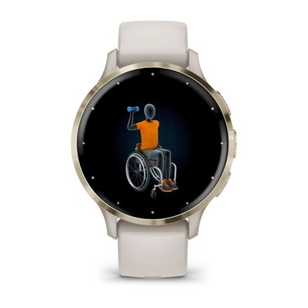 Zegarek Garmin Venu 3S złoty beżowy z silikonowymi paskiem 010-02785-04