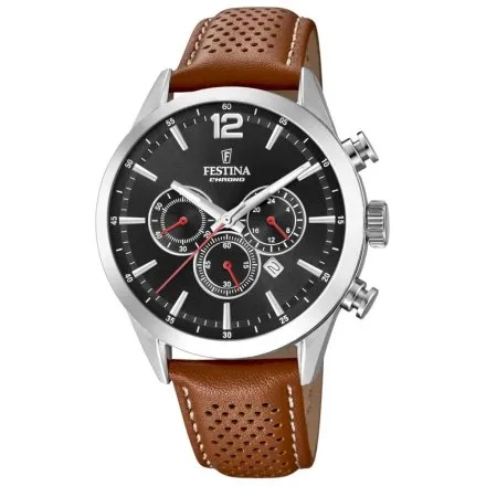 Zegarek Męski Festina na pasku  ze stoperem F20542/6 Timeless Chronograph 